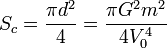 S_c=\frac{\pi d^2}{4}=\frac{\pi G^2m^2}{4V_0^4}